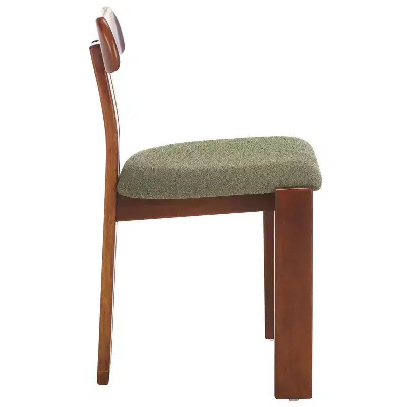 Boucle Upholstered Dining Chair with Wood Frame
