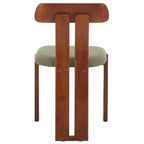 Boucle Upholstered Dining Chair with Wood Frame