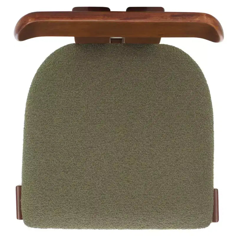 Boucle Upholstered Dining Chair with Wood Frame