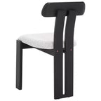 Boucle Upholstered Dining Chair with Wood Frame