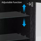 Wood Accent Cabinet with Glass Doors and Adjustable Shelves