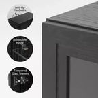 Wood Accent Cabinet with Glass Doors and Adjustable Shelves