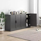 Wood Accent Storage Cabinet with Adjustable Shelves
