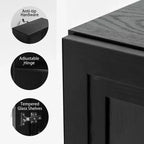 Wood Accent Storage Cabinet with Adjustable Shelves