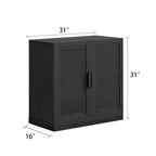 Wood Accent Storage Cabinet with Adjustable Shelves