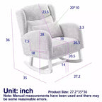 Modern Accent Rocking Chair with High Backrest and Side Pockets