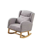 Modern Accent Rocking Chair with High Backrest and Side Pockets