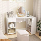 L-Shaped Computer Desk with Drawer & Storage Shelves for Home Office