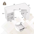 L-Shaped Computer Desk with Drawer & Storage Shelves for Home Office