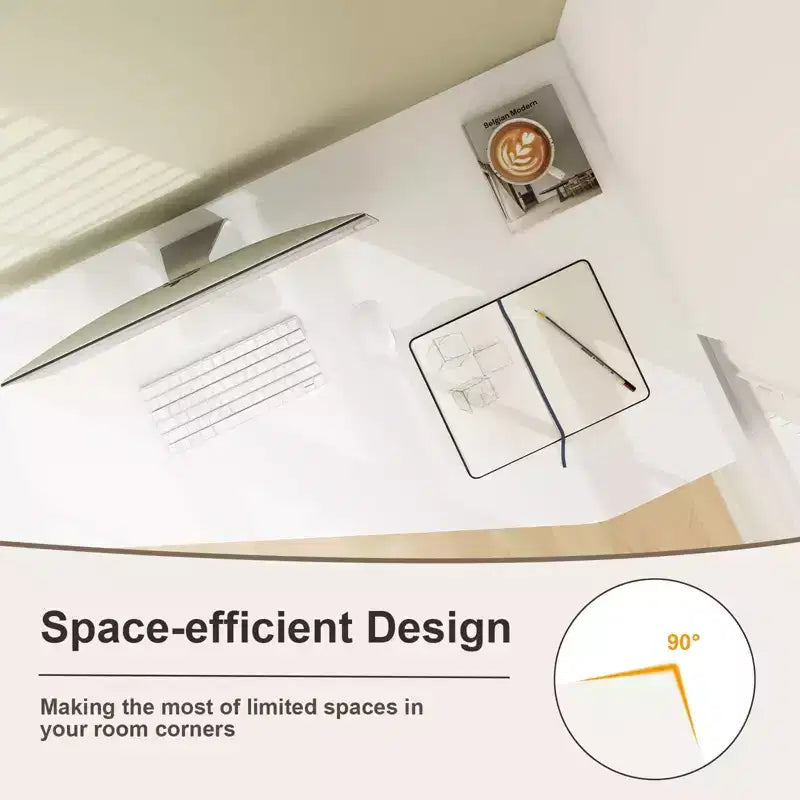 L-Shaped Computer Desk with Drawer & Storage Shelves for Home Office