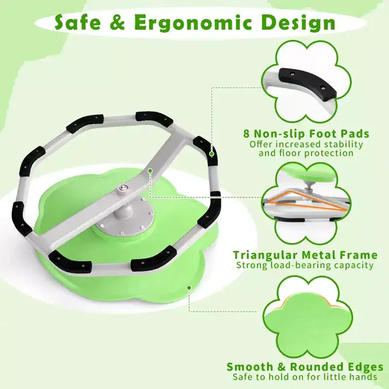Kids Sensory Swivel Chair with Non-Slip Metal Base for Indoor and Outdoor Use