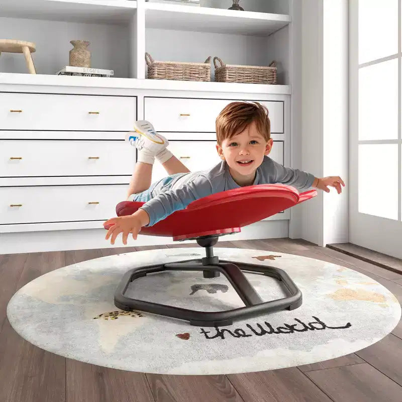 Kids Sensory Swivel Chair with Non-Slip Metal Base for Indoor and Outdoor Use