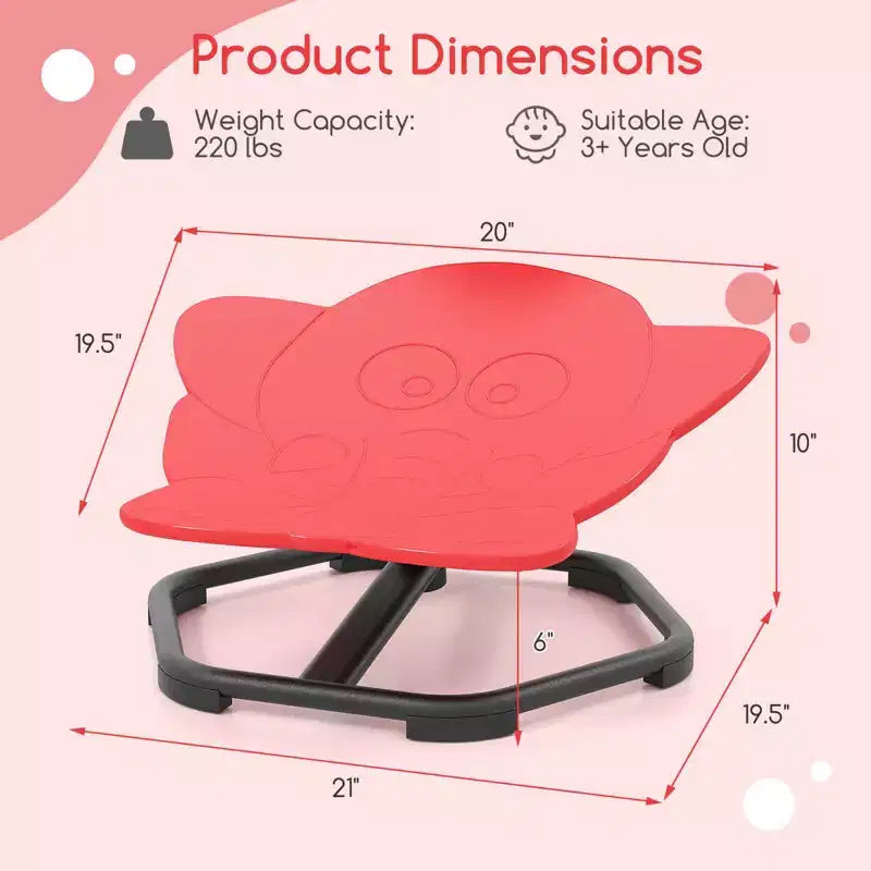 Kids Sensory Swivel Chair with Non-Slip Metal Base for Indoor and Outdoor Use