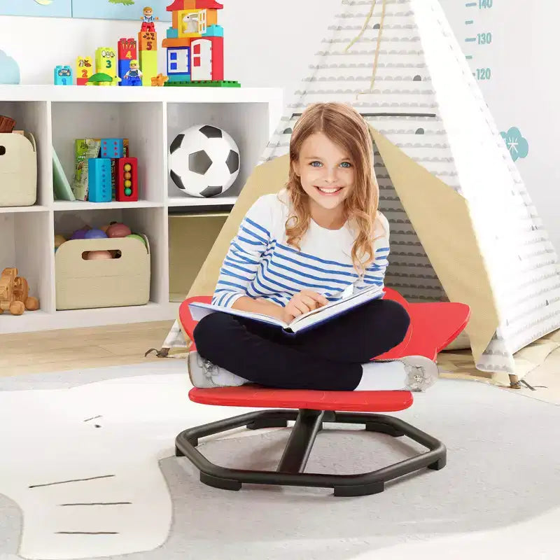 Kids Sensory Swivel Chair with Non-Slip Metal Base for Indoor and Outdoor Use