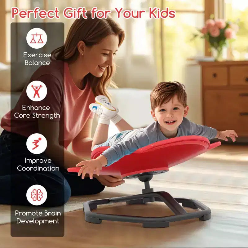 Kids Sensory Swivel Chair with Non-Slip Metal Base for Indoor and Outdoor Use