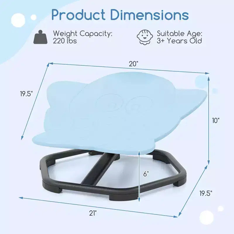 Kids Sensory Swivel Chair with Non-Slip Metal Base for Indoor and Outdoor Use