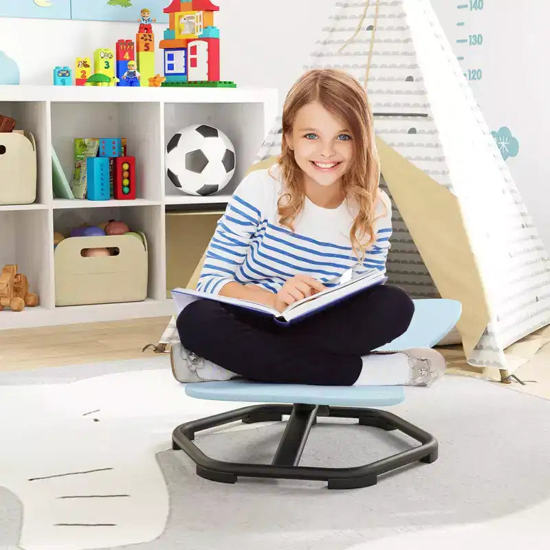 Kids Sensory Swivel Chair with Non-Slip Metal Base for Indoor and Outdoor Use