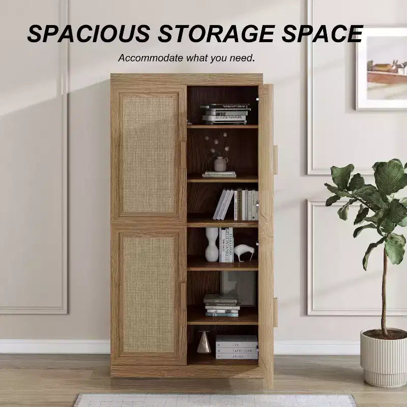Wood Accent Cabinet with Adjustable Shelves