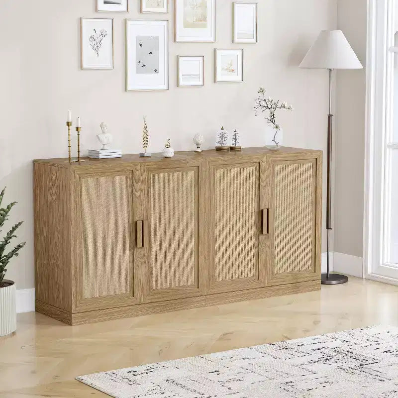 Wood Accent Cabinet with Adjustable Shelves