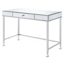 42" Clear and Silver Mirrored Writing Desk