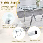 71-Inch Tempered Glass Dining Table with Metal Legs