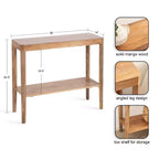 Wood Console Table, 36x14x33, Natural Brown
