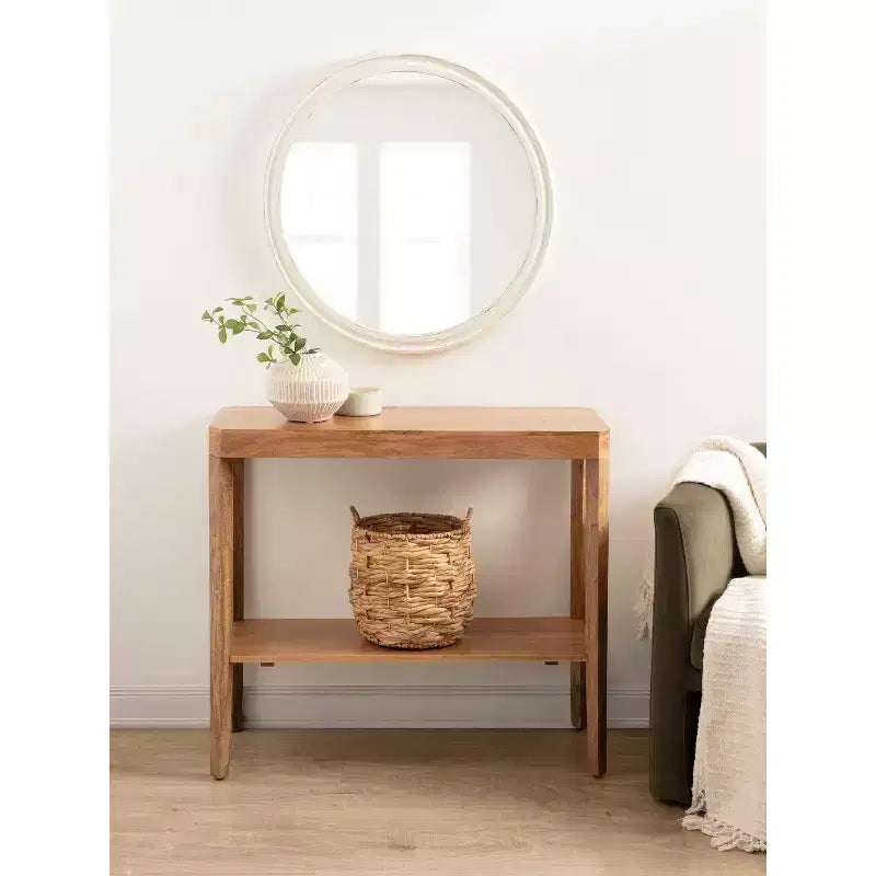 Wood Console Table, 36x14x33, Natural Brown