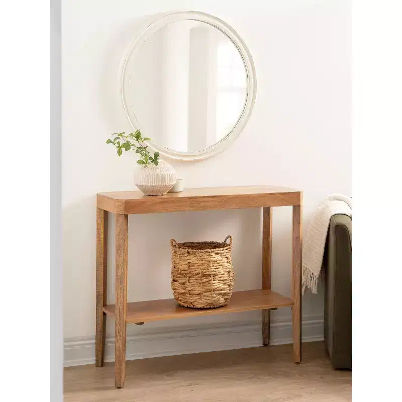 Wood Console Table, 36x14x33, Natural Brown