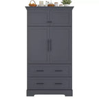 72-Inch Freestanding Kitchen Pantry Cabinet with Drawers, Pull-Out Trays, and Cake Pan Storage