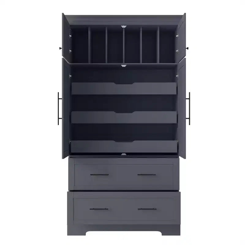 72-Inch Freestanding Kitchen Pantry Cabinet with Drawers, Pull-Out Trays, and Cake Pan Storage