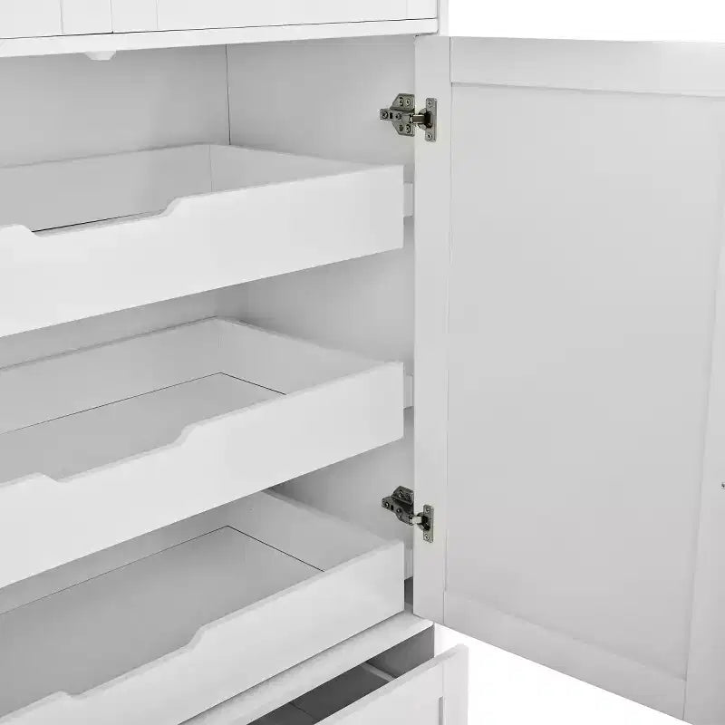 72-Inch Freestanding Kitchen Pantry Cabinet with Drawers, Pull-Out Trays, and Cake Pan Storage