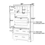 72-Inch Freestanding Kitchen Pantry Cabinet with Drawers, Pull-Out Trays, and Cake Pan Storage