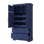 72-Inch Freestanding Kitchen Pantry Cabinet with Drawers, Pull-Out Trays, and Cake Pan Storage