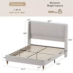 Modern Upholstered Storage Bed with Charging Station