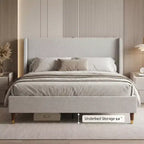 Modern Upholstered Storage Bed with Charging Station