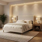 Modern Upholstered Storage Bed with Charging Station