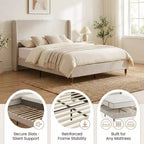 Modern Upholstered Storage Bed with Charging Station