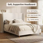 Modern Upholstered Storage Bed with Charging Station