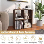 4-Cube Open Bookshelf with Anti-Tip Kits, Storage Shelf for Home and Study