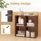 4-Cube Open Bookshelf with Anti-Tip Kits, Storage Shelf for Home and Study