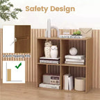 4-Cube Open Bookshelf with Anti-Tip Kits, Storage Shelf for Home and Study