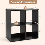 4-Cube Open Bookshelf with Anti-Tip Kits, Storage Shelf for Home and Study