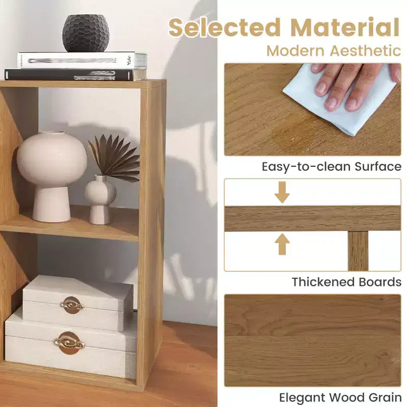 4-Cube Open Bookshelf with Anti-Tip Kits, Storage Shelf for Home and Study