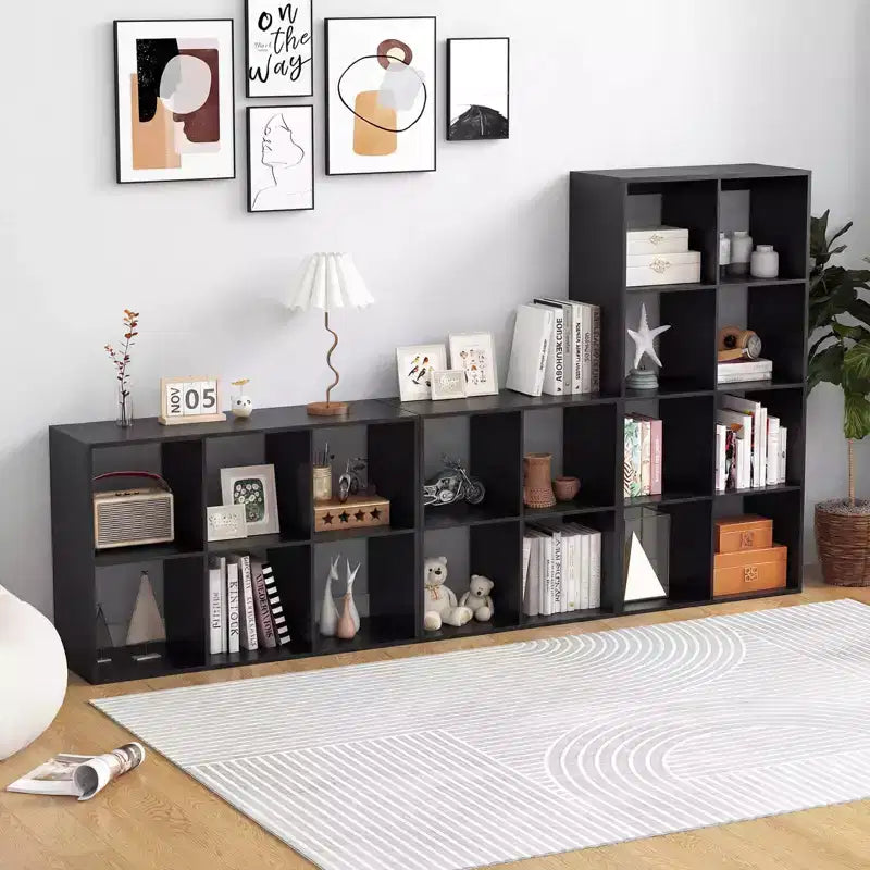 4-Cube Open Bookshelf with Anti-Tip Kits, Storage Shelf for Home and Study