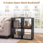 4-Cube Open Bookshelf with Anti-Tip Kits, Storage Shelf for Home and Study
