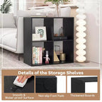 4-Cube Open Bookshelf with Anti-Tip Kits, Storage Shelf for Home and Study