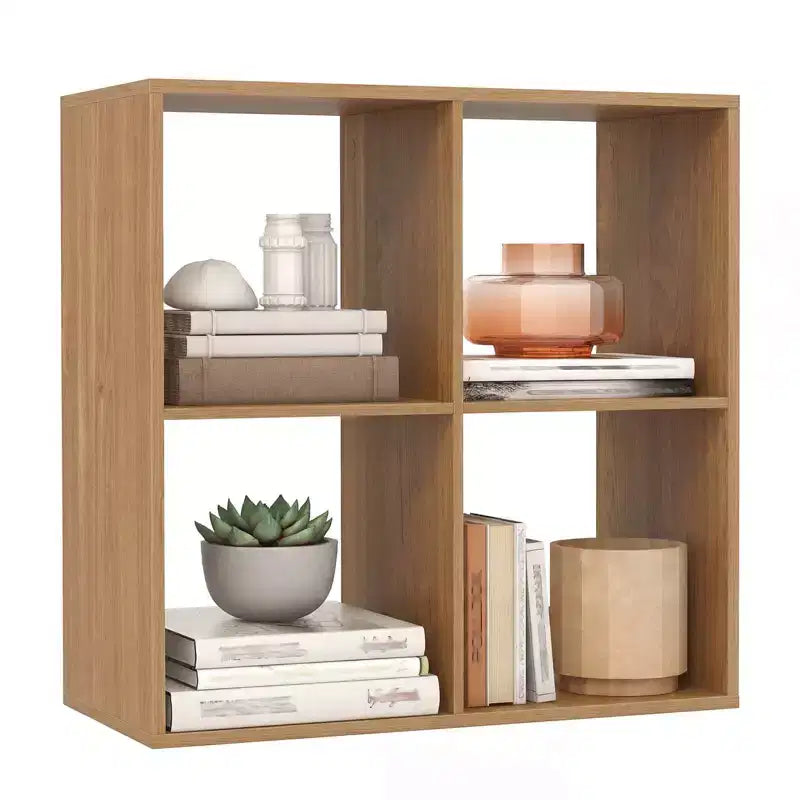 4-Cube Open Bookshelf with Anti-Tip Kits, Storage Shelf for Home and Study