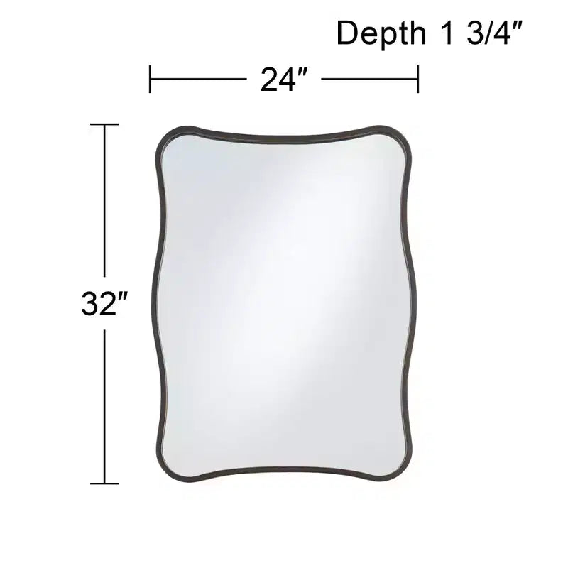 Dark Bronze Curvy Wall Mirrors Set of 2 (24 x 32 in.)