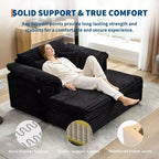 60-Inch Oversized Chaise Lounge with USB Charging Ports
