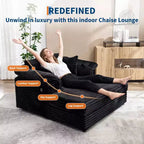 60-Inch Oversized Chaise Lounge with USB Charging Ports